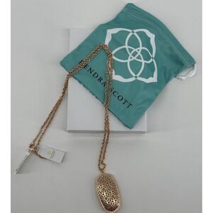 Kendra Scott Elisa Gold Pendant Necklace Filigree Rose Gold Tone NWT Layering